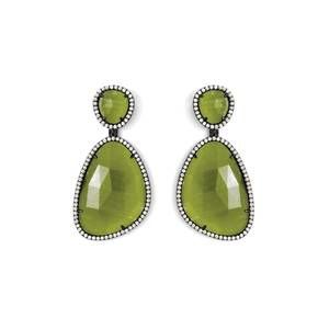 NEW SPLENDID IRIS women's bold cat's eye earrings in olive